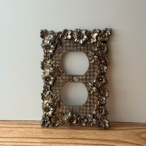 Vintage MCM 3 Dimensional Charm-n-Style Gold Tone Metal Floral Outlet Cover